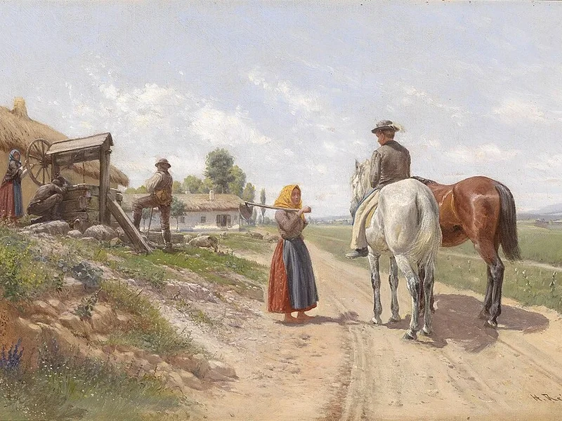 1865-Hermann Reisz - Incontro fuori dal villaggio